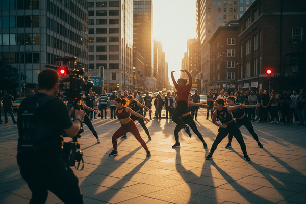 Perform a Choreographed Routine in a Filmed Public Setting